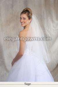 Sage Pencil/Corded Edge Wedding Veil