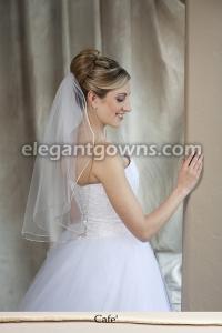Cafe/Taupe Colored Rattail Edge Wedding Veil