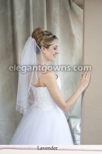 Lavender Colored Rattail Edge Wedding Veil