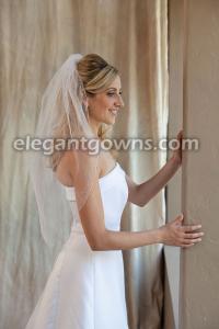 Metallic Serged Edge Wedding Veil